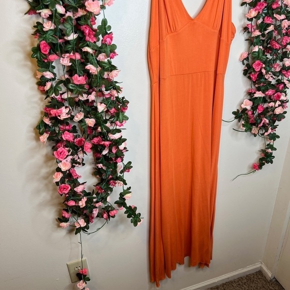 Spiegel Orange Spaghetti Strap V-Neck Dress Women’s Large Bodycon Party Bright - Picture 3 of 10